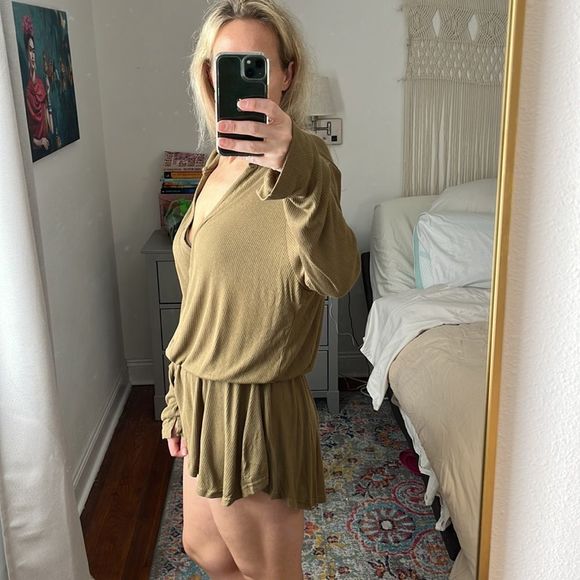 NWT Free People x Revolve Lively Romper in Tropical Nut Size Medium - Picture 5 of 9